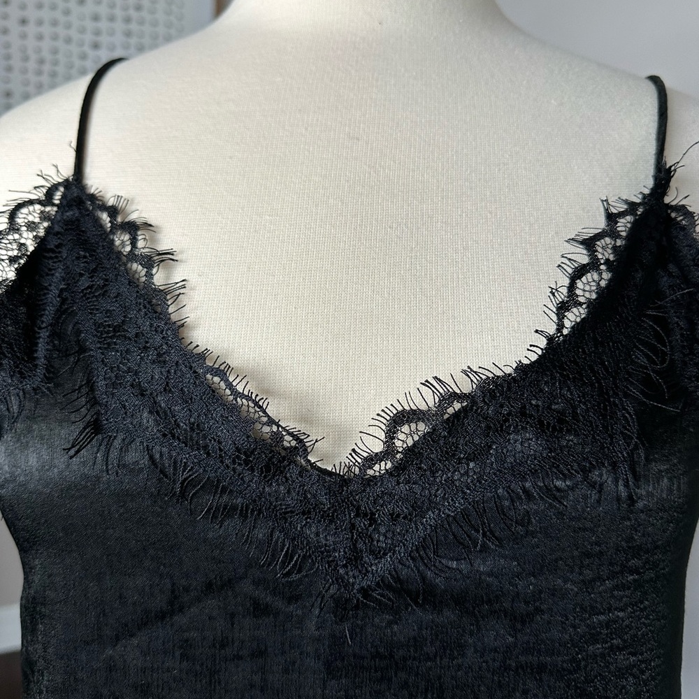 Lace Layering Sexy Camisole Cami Tank Romantic Evening Date Night Office Black L - Picture 3 of 12